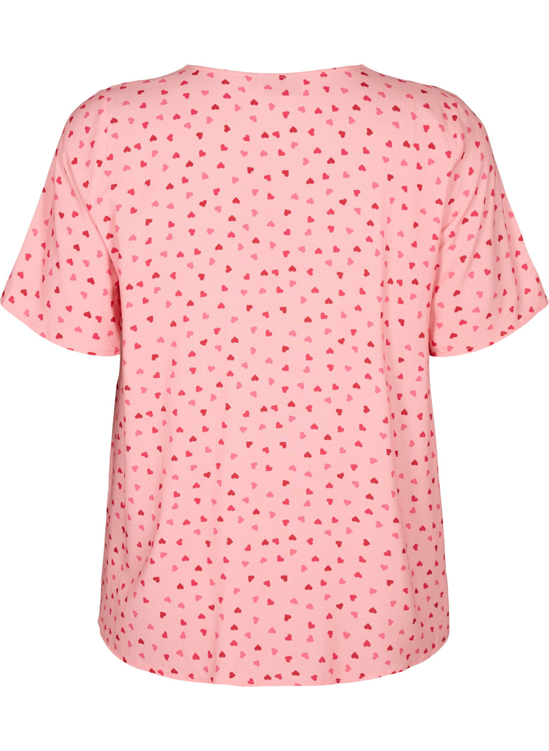 Zizzi M&ouml;nstrad pyjamastr&ouml;ja i viskos, Rosa, Packshot image number 1