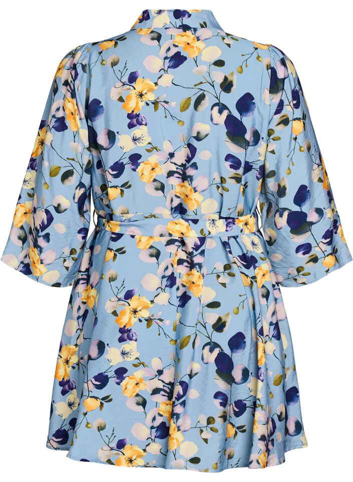 M&ouml;nstrad tunika med knytsk&auml;rp och 3/4-&auml;rmar, , Packshot image number 1