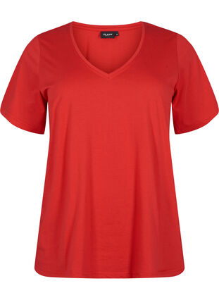 FLASH - T-shirt med v-ringning, High Risk Red, Packshot image number 0