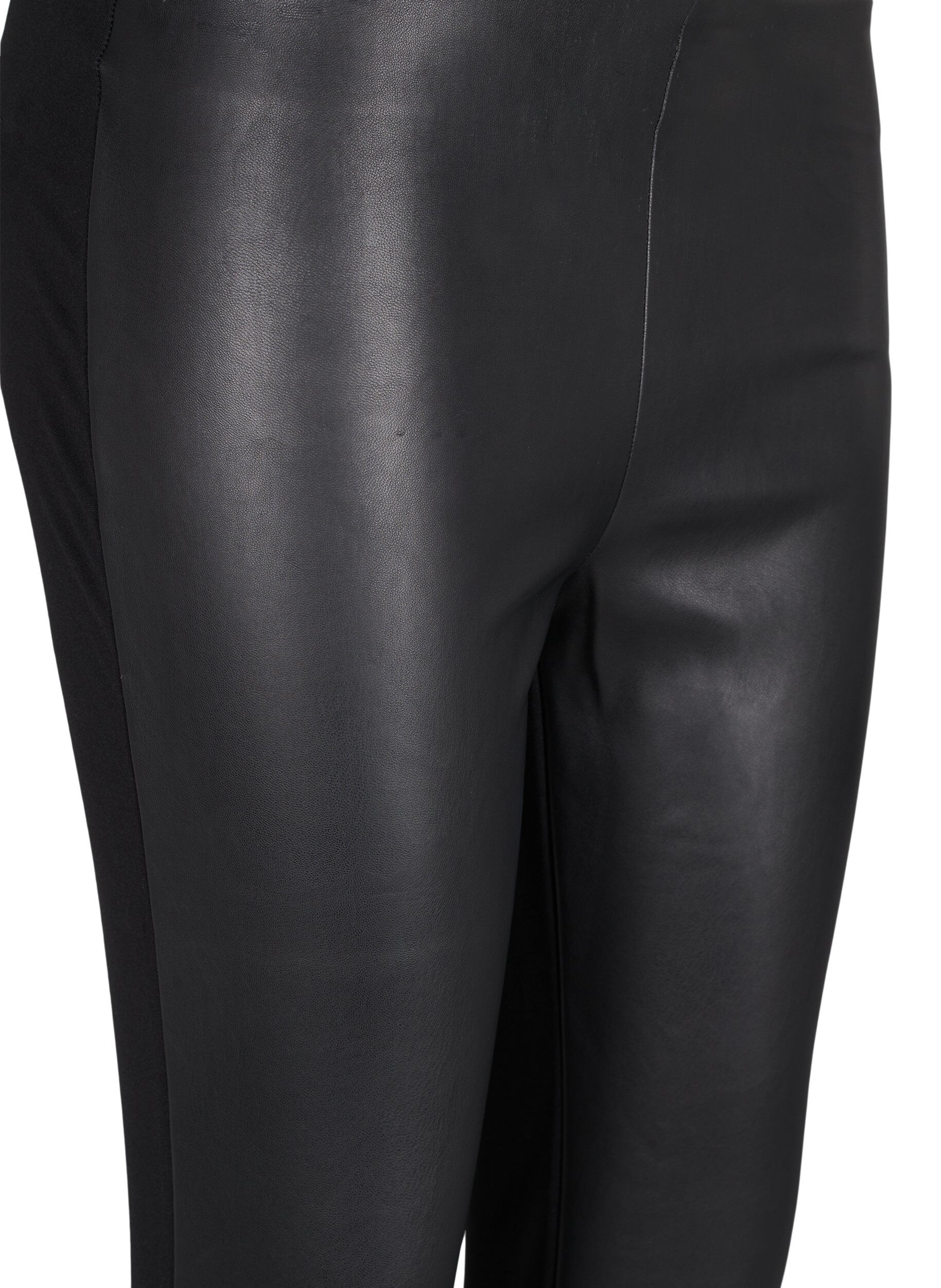 Zizzi Leggings i l&auml;derimitation, Black, Packshot image number 2