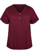 T-shirt med knappdetalj, M&ouml;rk Bordeaux, Packshot image number 0