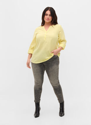 Super slim Amy jeans med hög midja, Grey Denim, Model image number 0