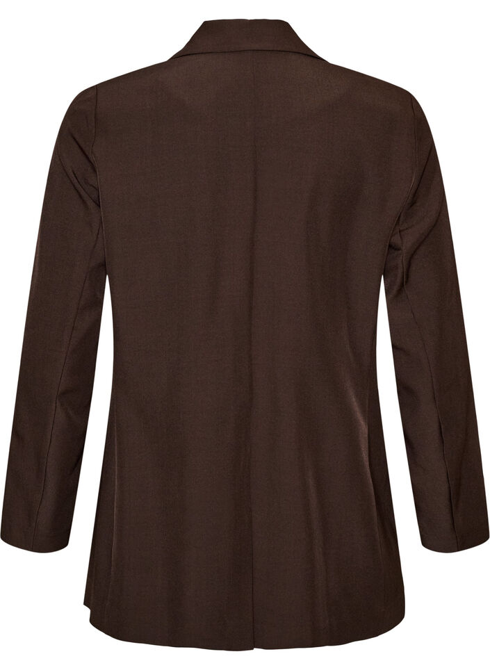 Kavaj med fickor och slitsar, Brun, Packshot image number 1