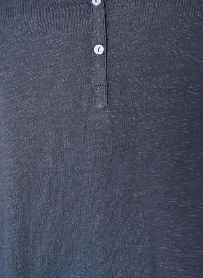 T-shirt med knappdetalj, Bl&aring;, Packshot image number 2