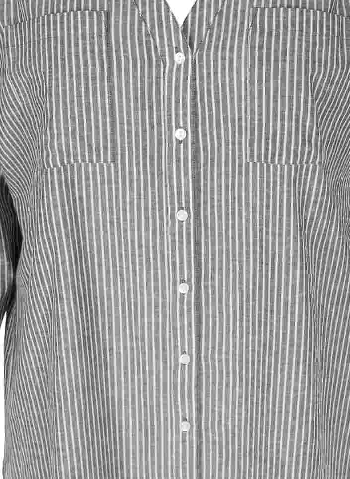 Randig skjorta i 100% bomull, Black Stripe, Packshot image number 2