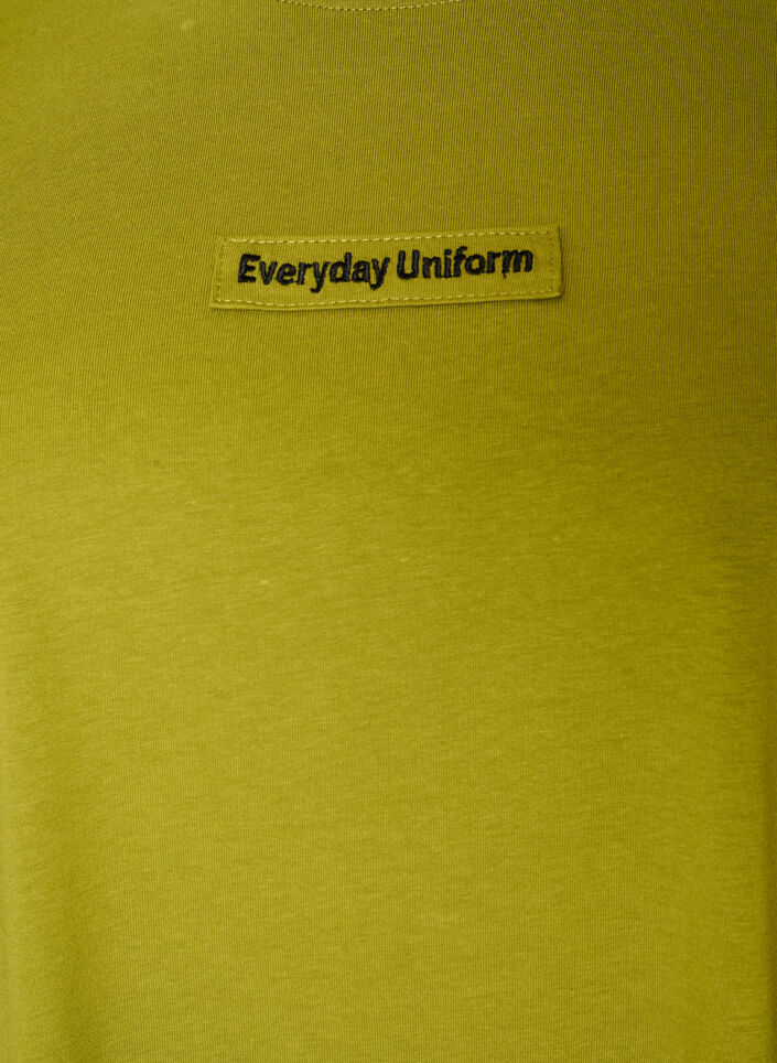 T-shirt i bomull med textm&auml;rke, Gr&ouml;n, Packshot image number 2