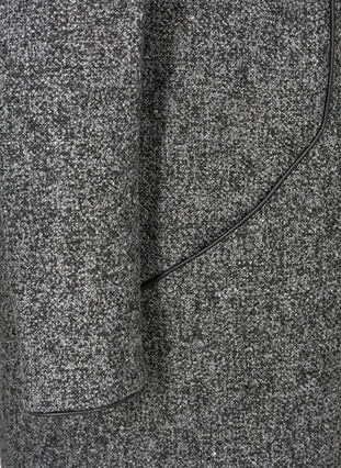 Melerad jacka med hög hals och blixtlås, Dark Grey Melange, Packshot image number 3