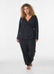 Omlottblus i jersey med knytning, Svart, Model image number 1