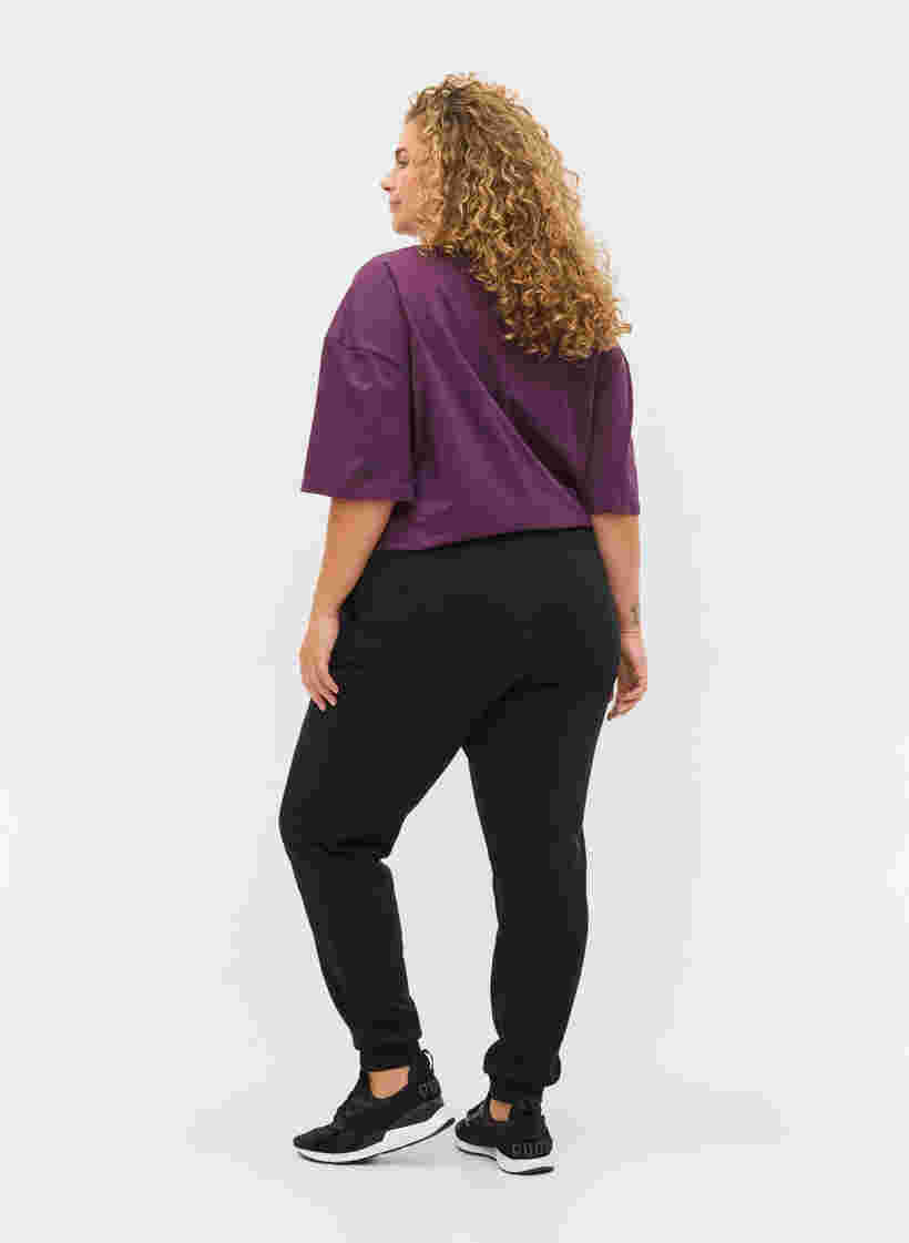 Sweatpants med snörning och fickor, Black, Model image number 1