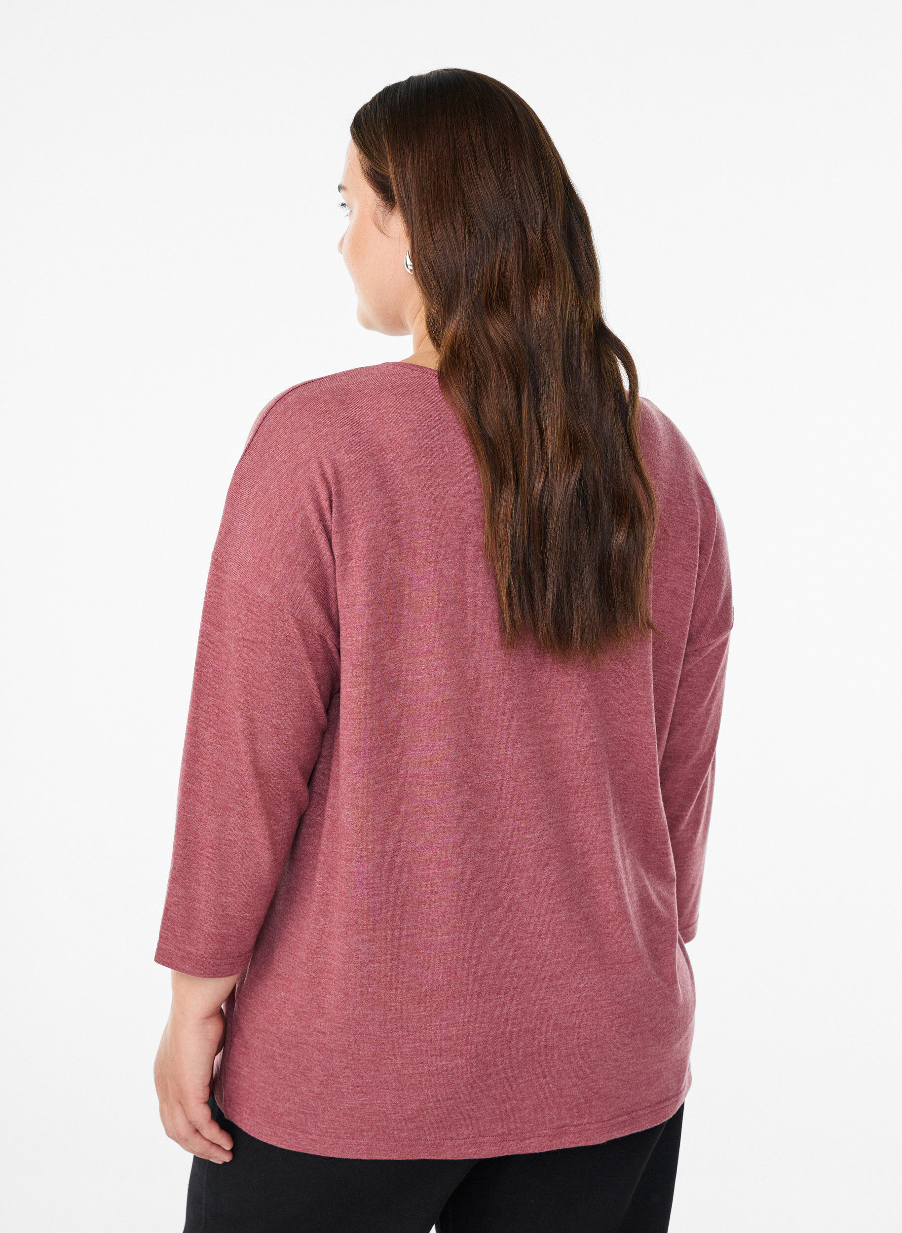 ZizziJerseyblus med 3/4-&auml;rm, Rosa, Model image number 2