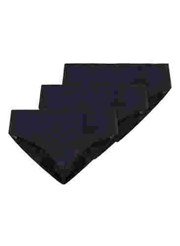 3-pack stringtrosa med spetsdetaljer, Black, Packshot image number 1
