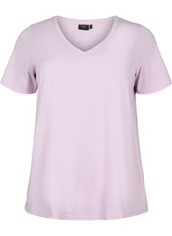 Kortärmad t-shirt med v-hals, Lavender Frost