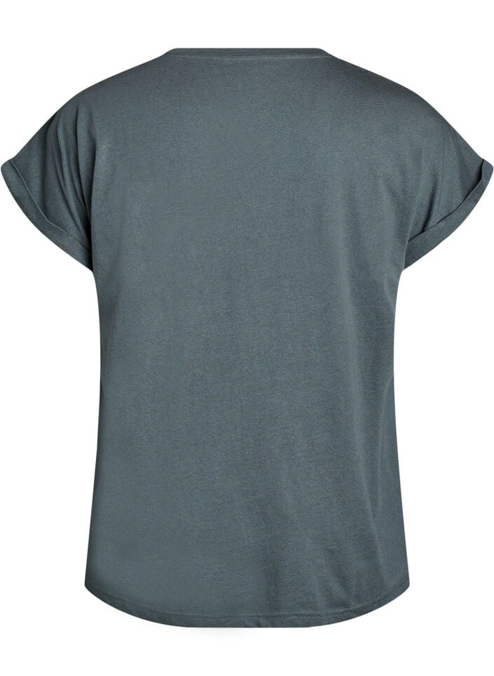 Kort&auml;rmad t-shirt i bomullsmix, Gr&ouml;n, Packshot image number 1