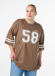 Oversized college-t-shirt med 3/4-ärm, Brun, Model image number 0