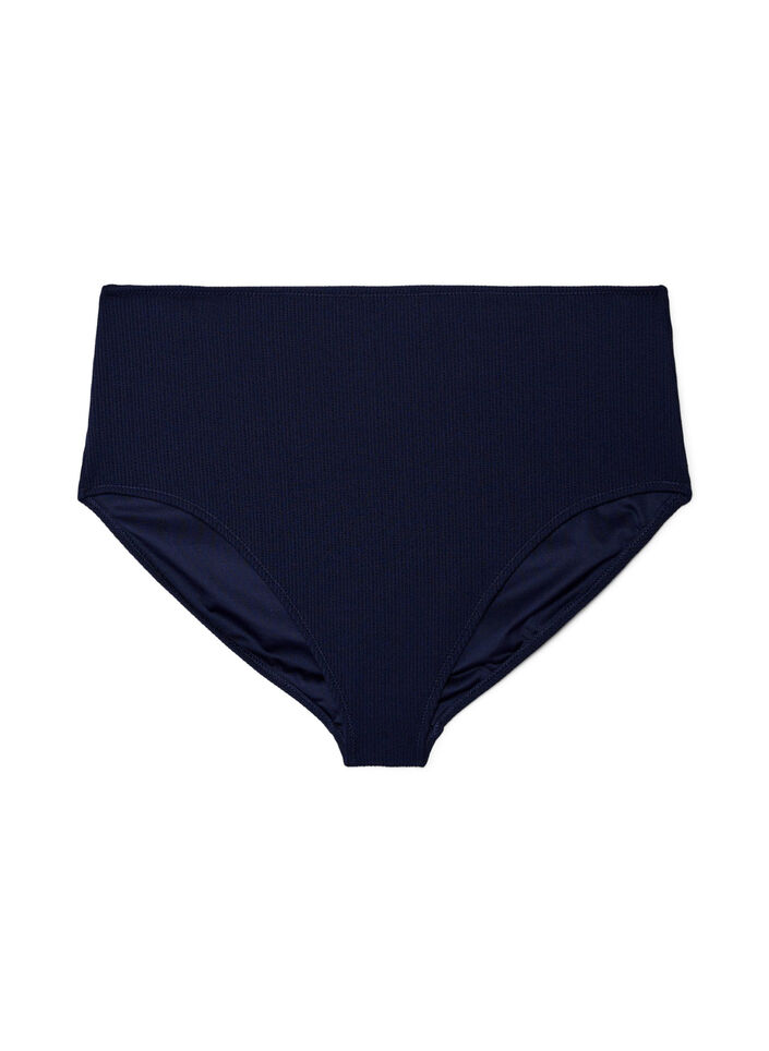 Bikinitrosa med h&ouml;g midja och struktur, Bl&aring;, Packshot image number 0