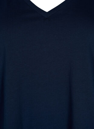 T-shirt i bomull med korta ärmar i spets, Navy Blazer, Packshot image number 2