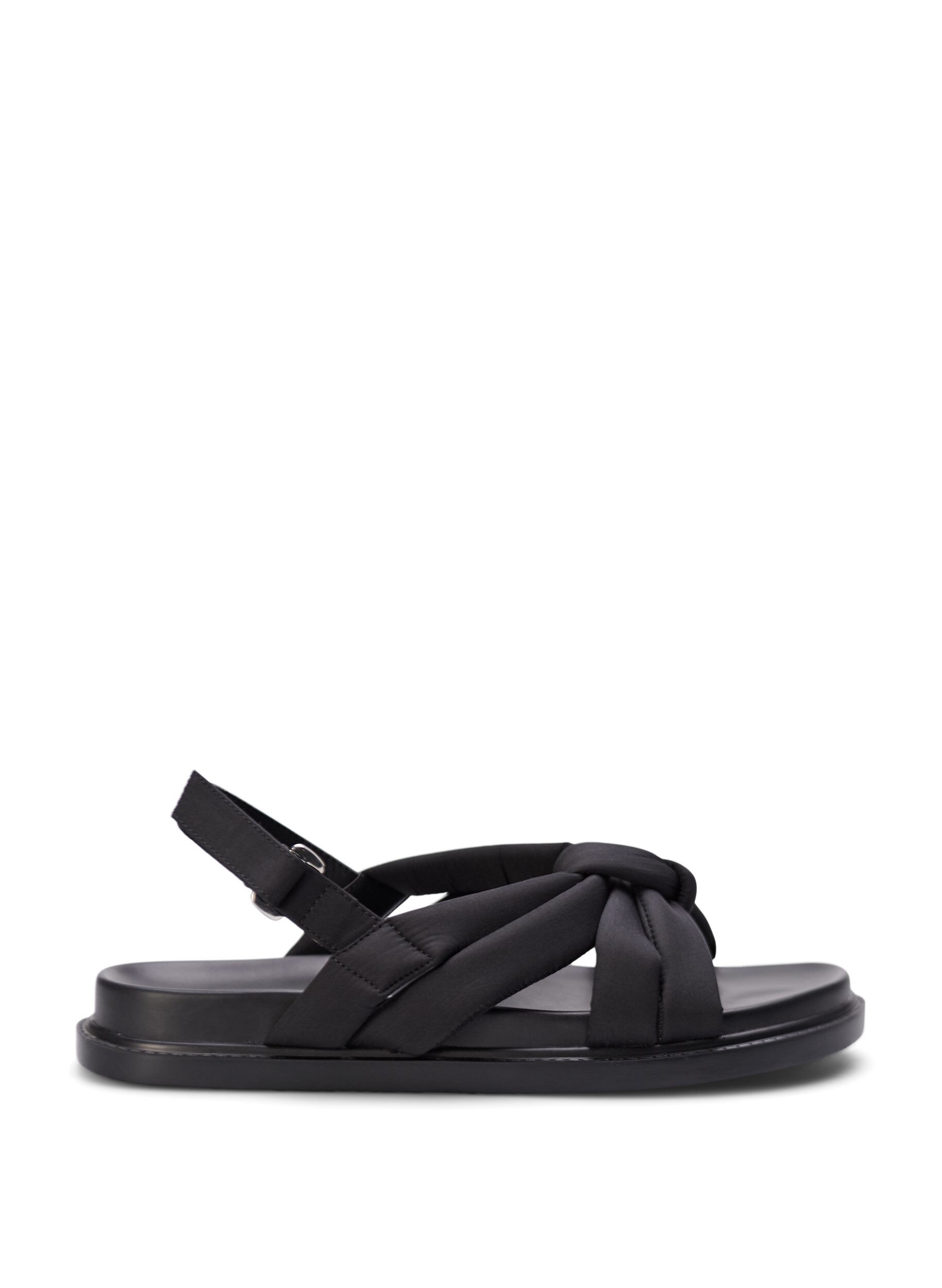 Zizzi Wide fit - Sandal med knutdetalj, Svart, Packshot image number 0