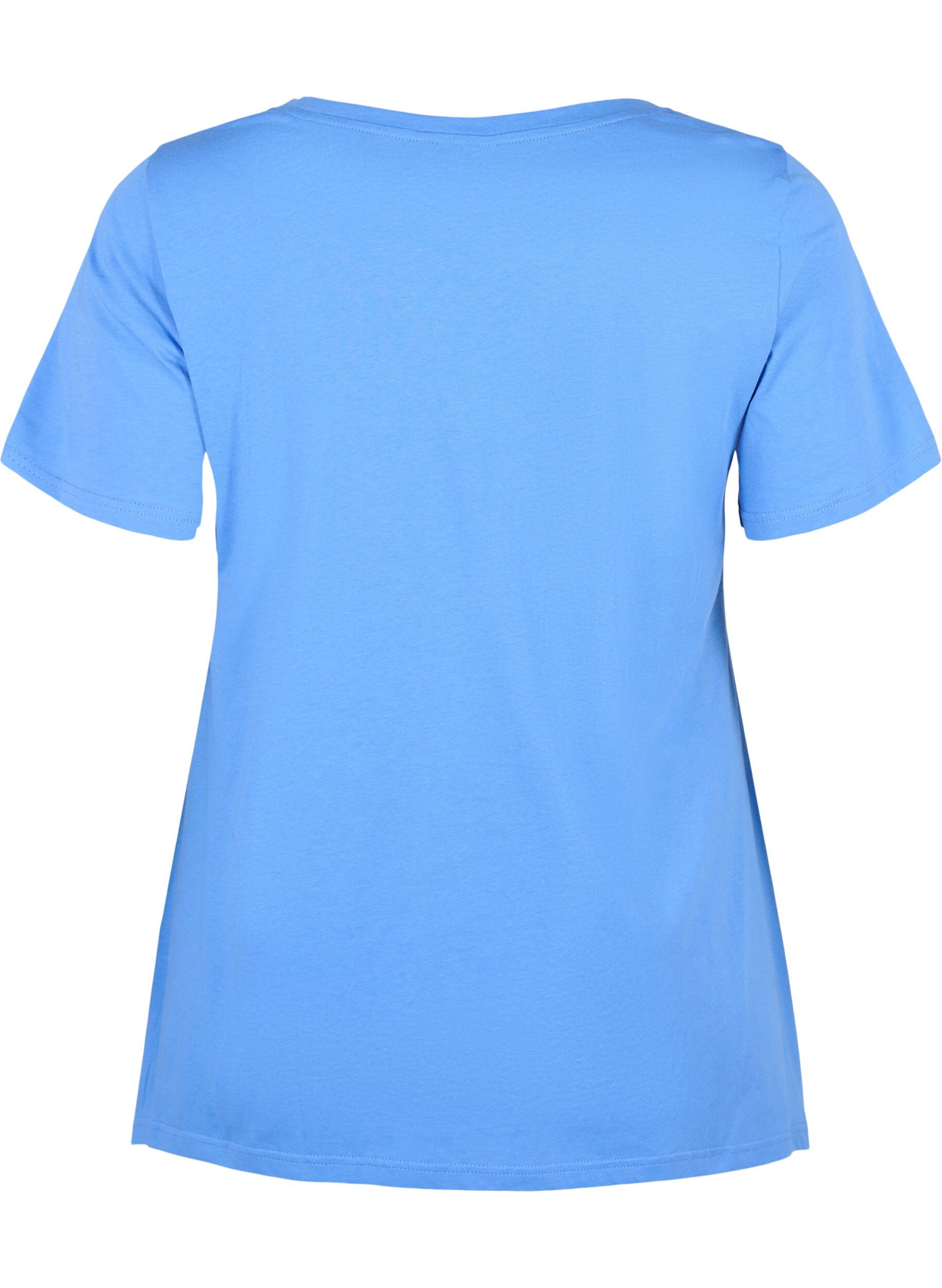 Zizzi T-shirt i bomull med korta &auml;rmar, Ultramarine HEAVENLY, Packshot image number 1