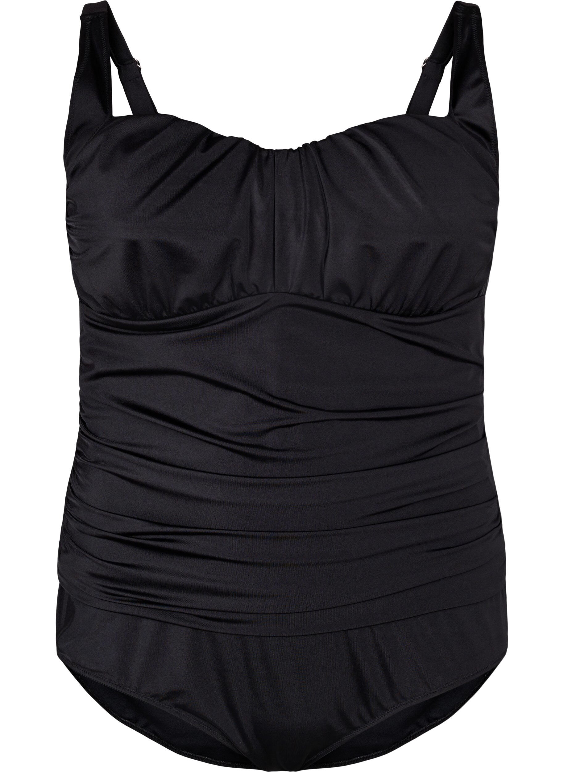 ZizziBaddr&auml;kt med draperade detaljer, Black, Packshot image number 0