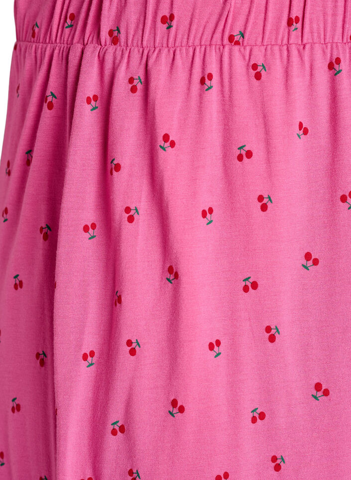 Pyjamasshorts i viskosjersey med helt&auml;ckande m&ouml;nster, Rosa, Packshot image number 2