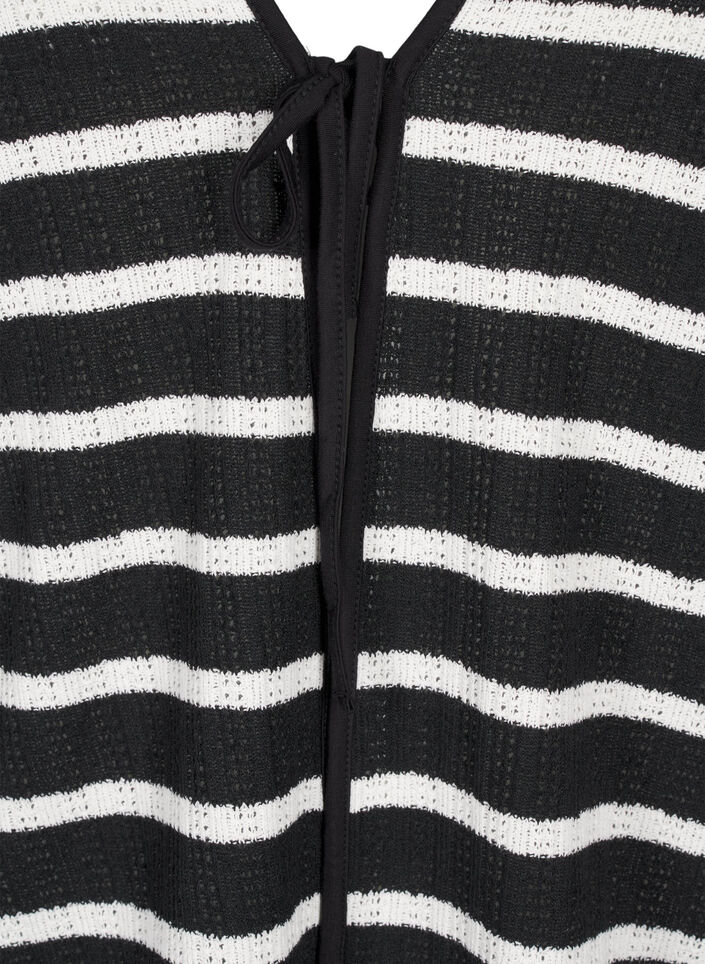 Kofta med knytband, Black White stripe, Packshot image number 2