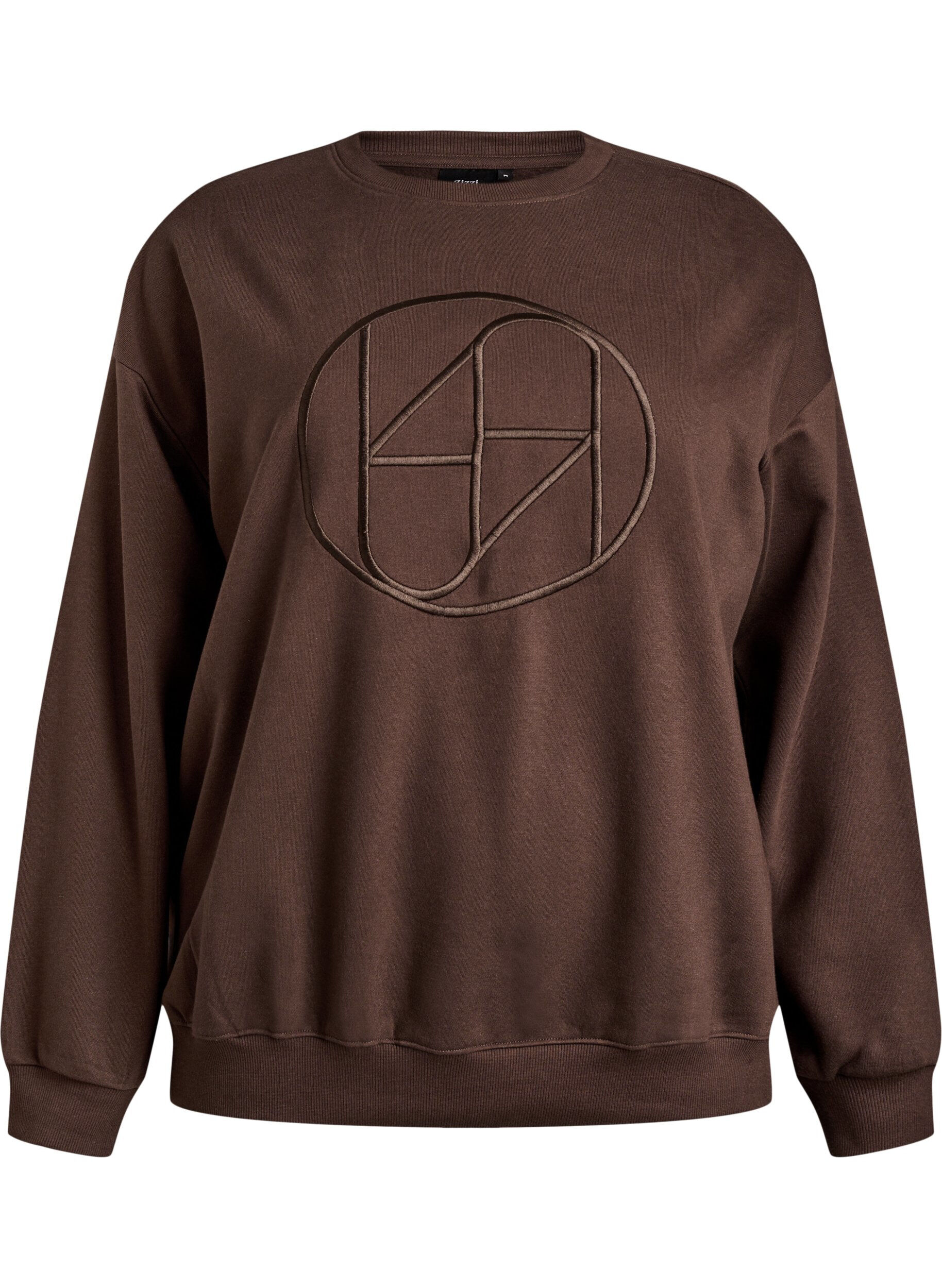 ZizziSweatshirt med motiv, Brun, Packshot image number 0