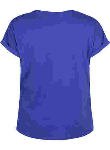 Kortärmad t-shirt i bomullsmix, Royal Blue, Packshot image number 1