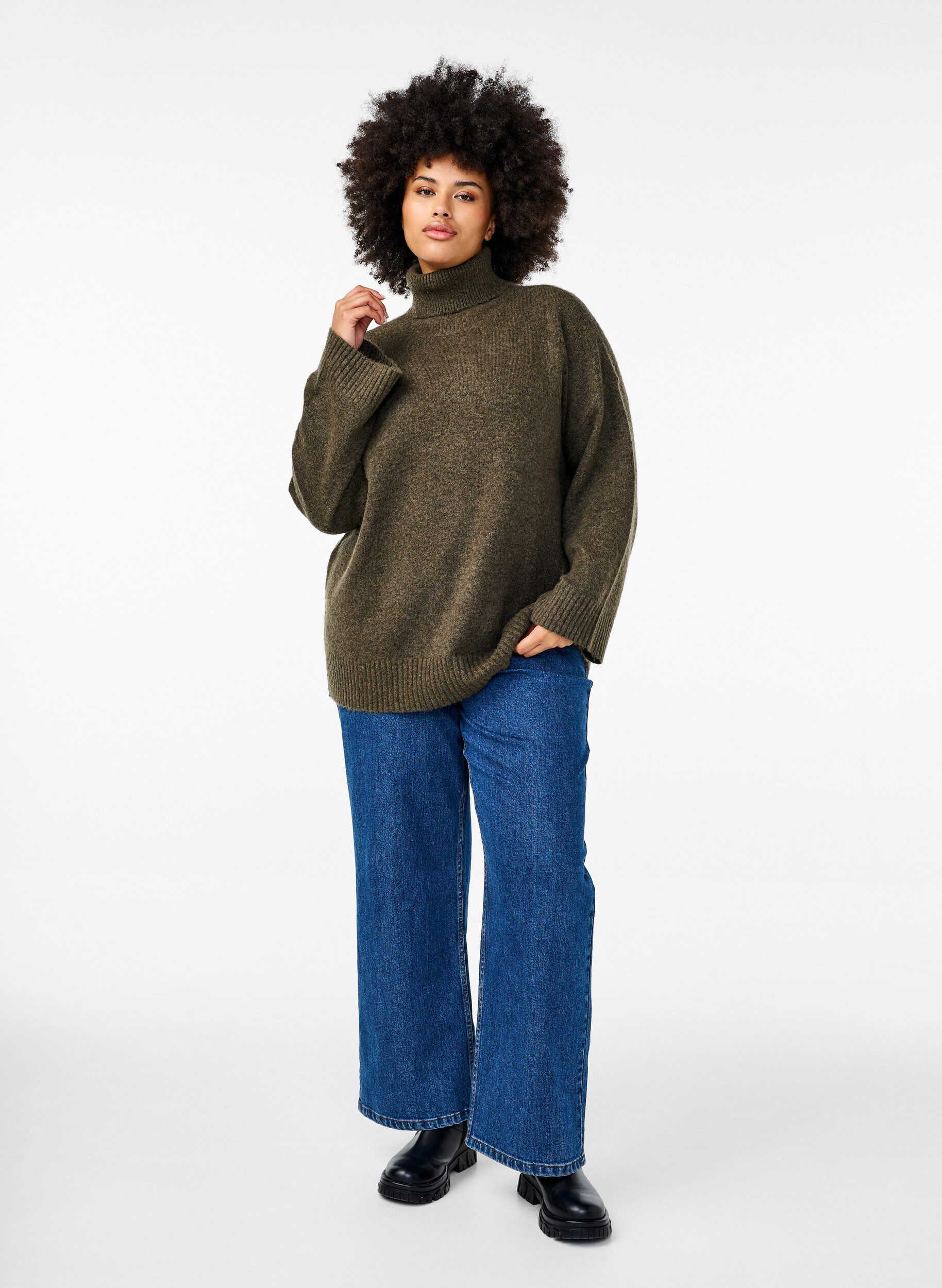 Zizzi Stickad poloblus, Sea Turtle Mel., Model image number 3