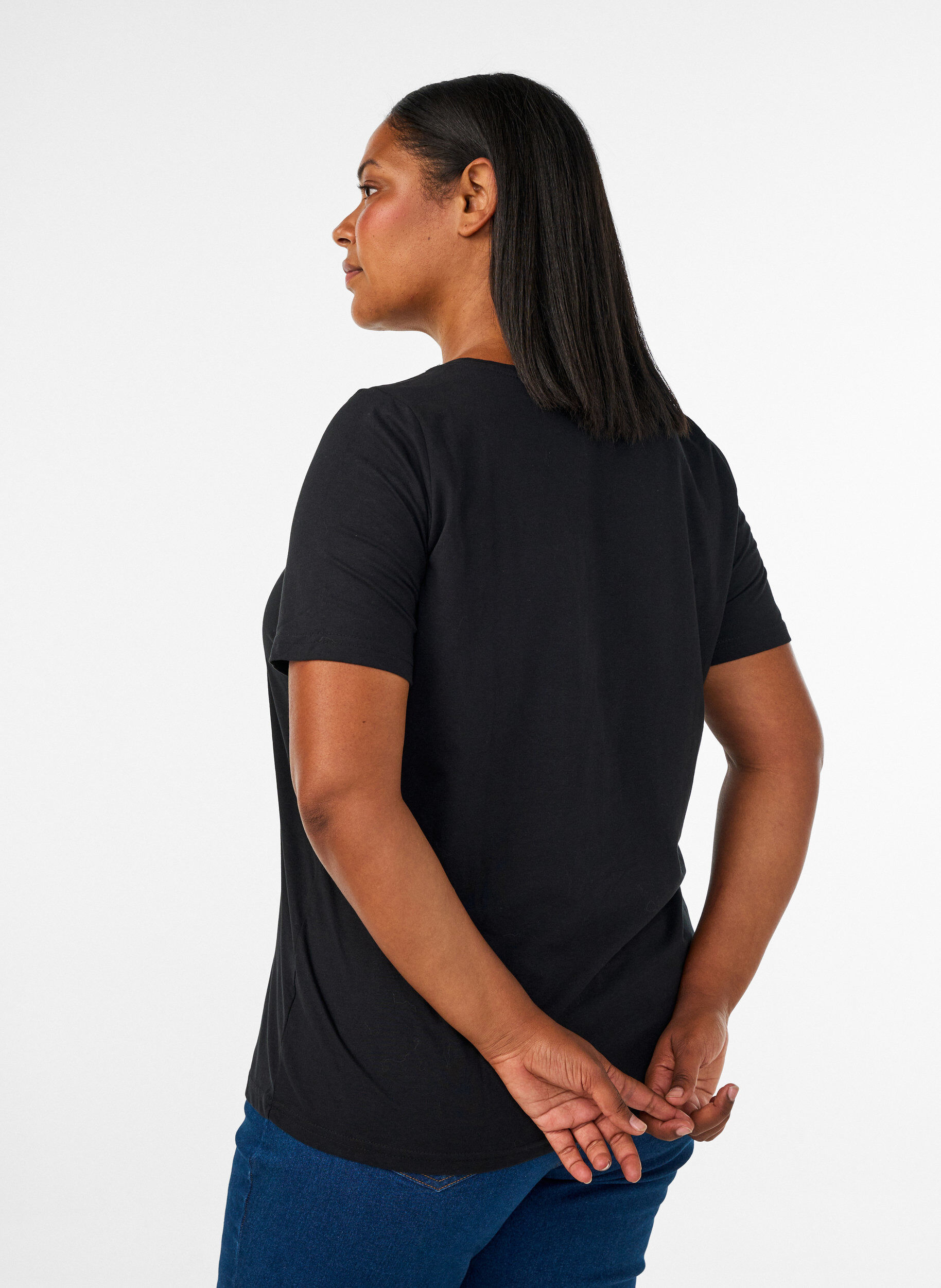 ZizziT-shirt med motiv, Svart, Model image number 2