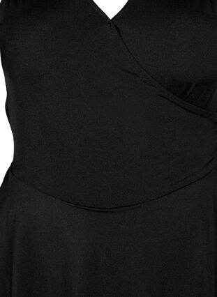 Badklänning med korsad rygg och kjol, Black, Packshot image number 2