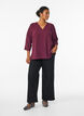 Blus med 3/4-&auml;rm, M&ouml;rk Bordeaux, Model image number 1