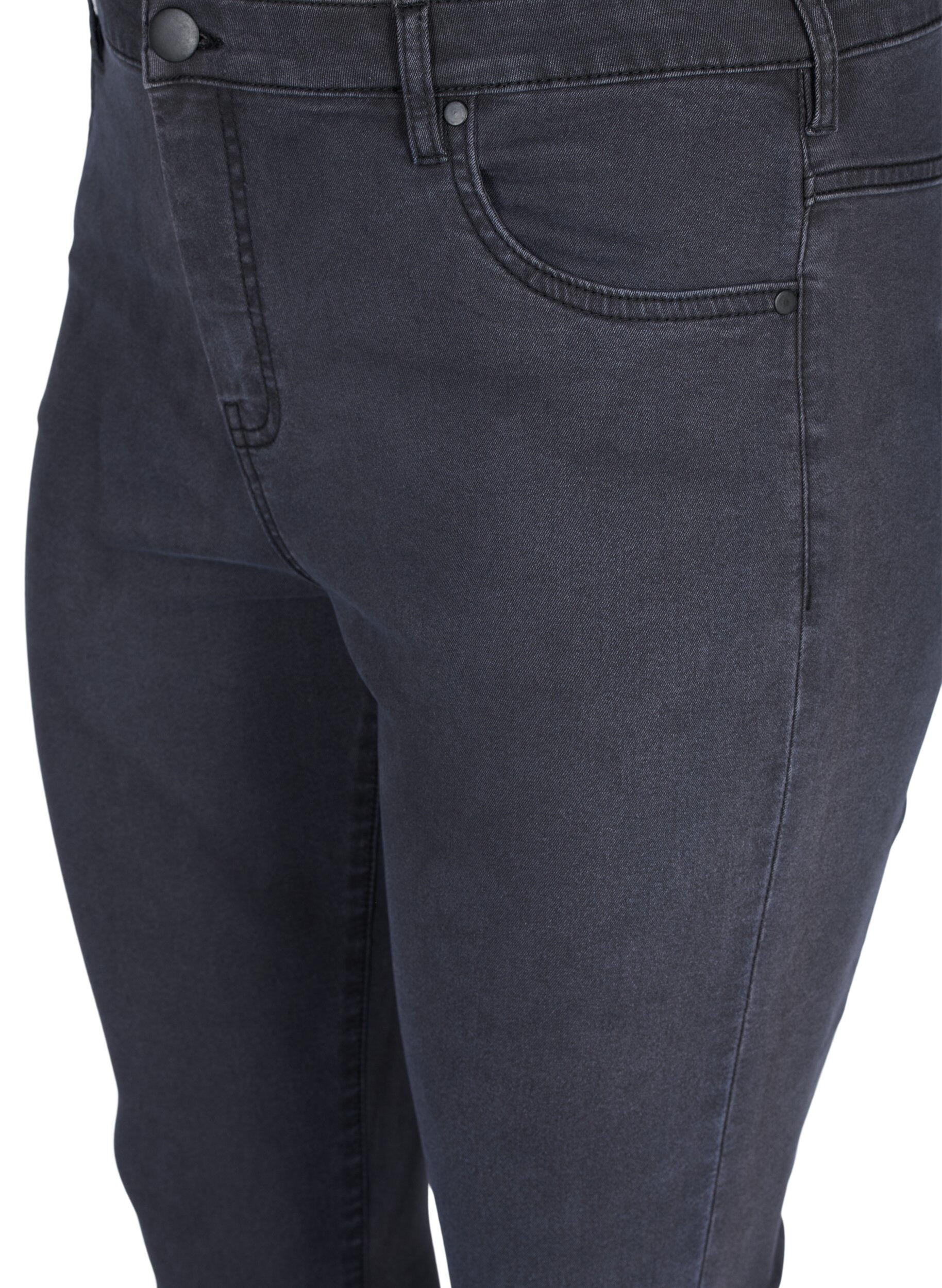 Zizzi Super slim Amy jeans med h&ouml;g midja, Gr&aring;, Packshot image number 2
