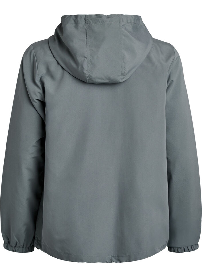 L&auml;tt jacka med huva och dragkedja, Gr&ouml;n, Packshot image number 1