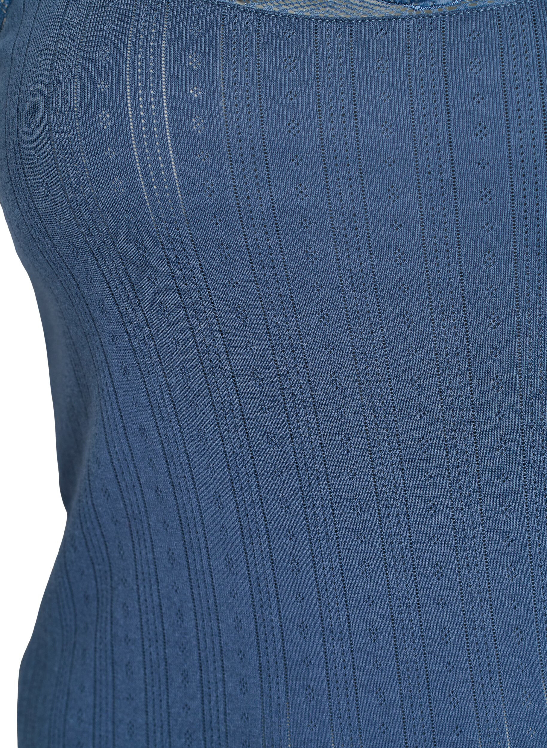 Zizzi Nattlinne med smala axelband och strukturm&ouml;nster, Bl&aring;, Packshot image number 2