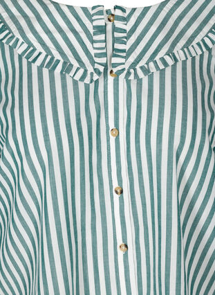 Randig skjorta i bomull, Green Stripe , Packshot image number 2