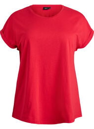 Kort&auml;rmad t-shirt i bomullsmix, R&ouml;d