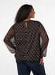 Prickig blus i chiffong med transparenta &auml;rmar, Brun, Model image number 2