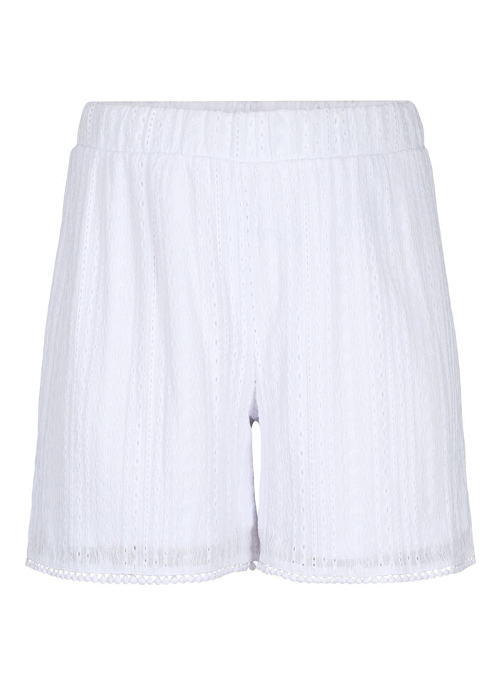 Shorts med struktur, Bright White, Packshot image number 0