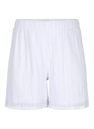Shorts med struktur, Bright White, Packshot image number 0