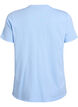 Enkel t-shirt i bomull med rund halsringning, Bl&aring;, Packshot image number 1