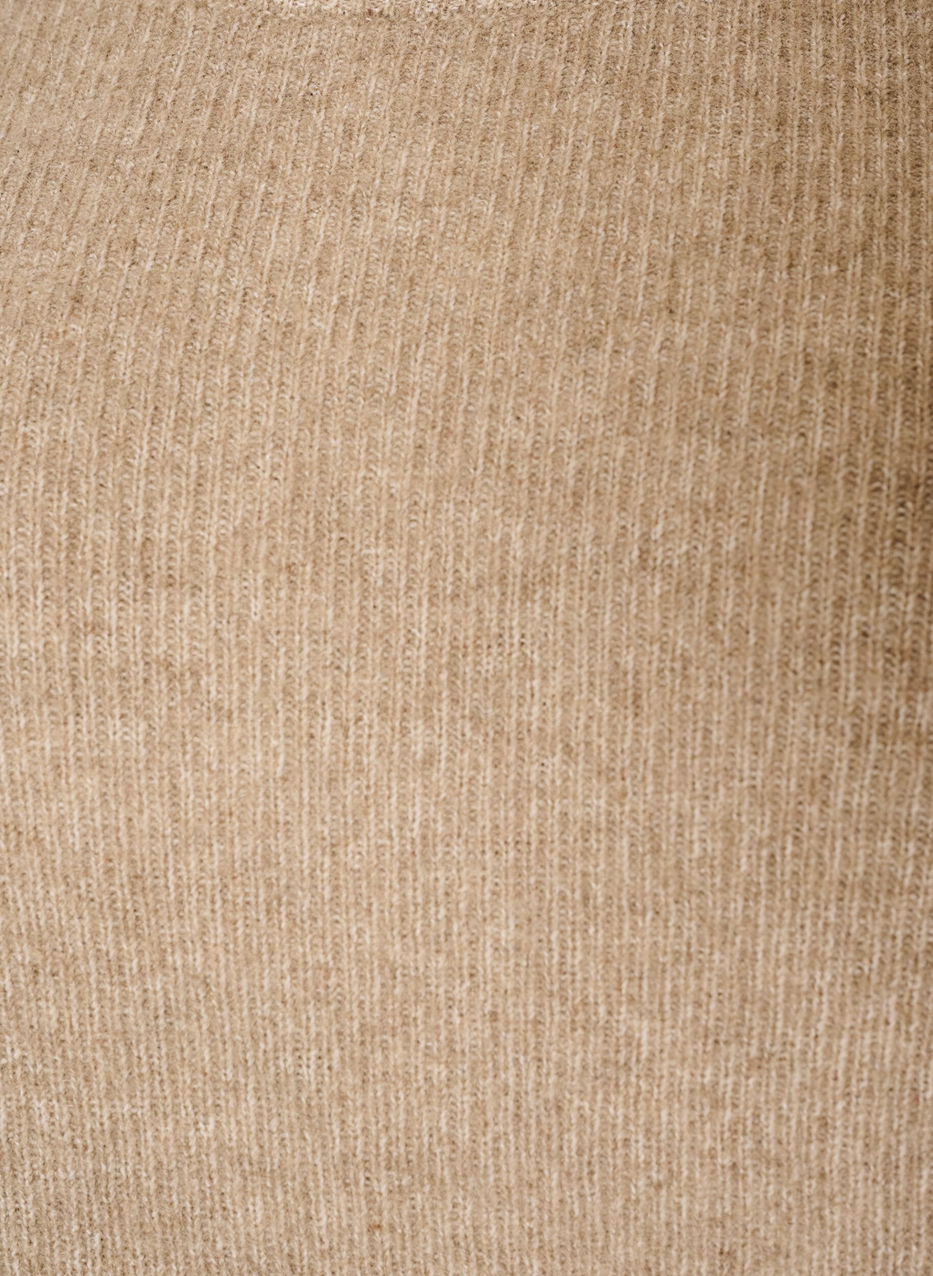 ZizziMelerad stickad blus med rund halsringning, Beige, Packshot image number 2