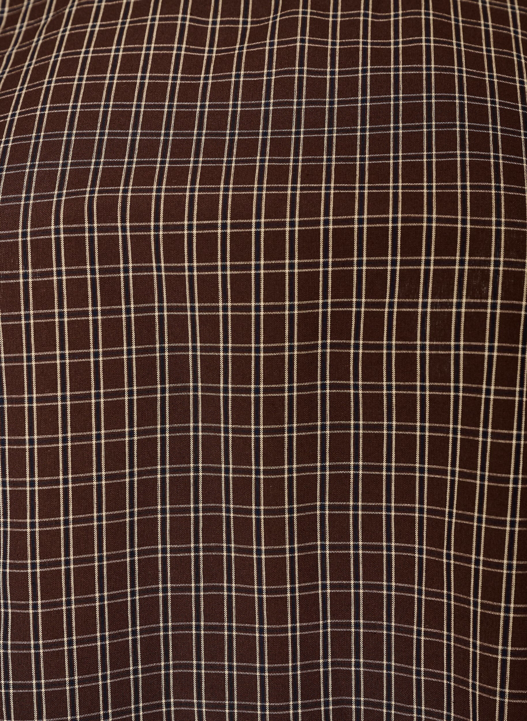 ZizziRutig topp med asymmetrisk spetskant, Brun, Packshot image number 2