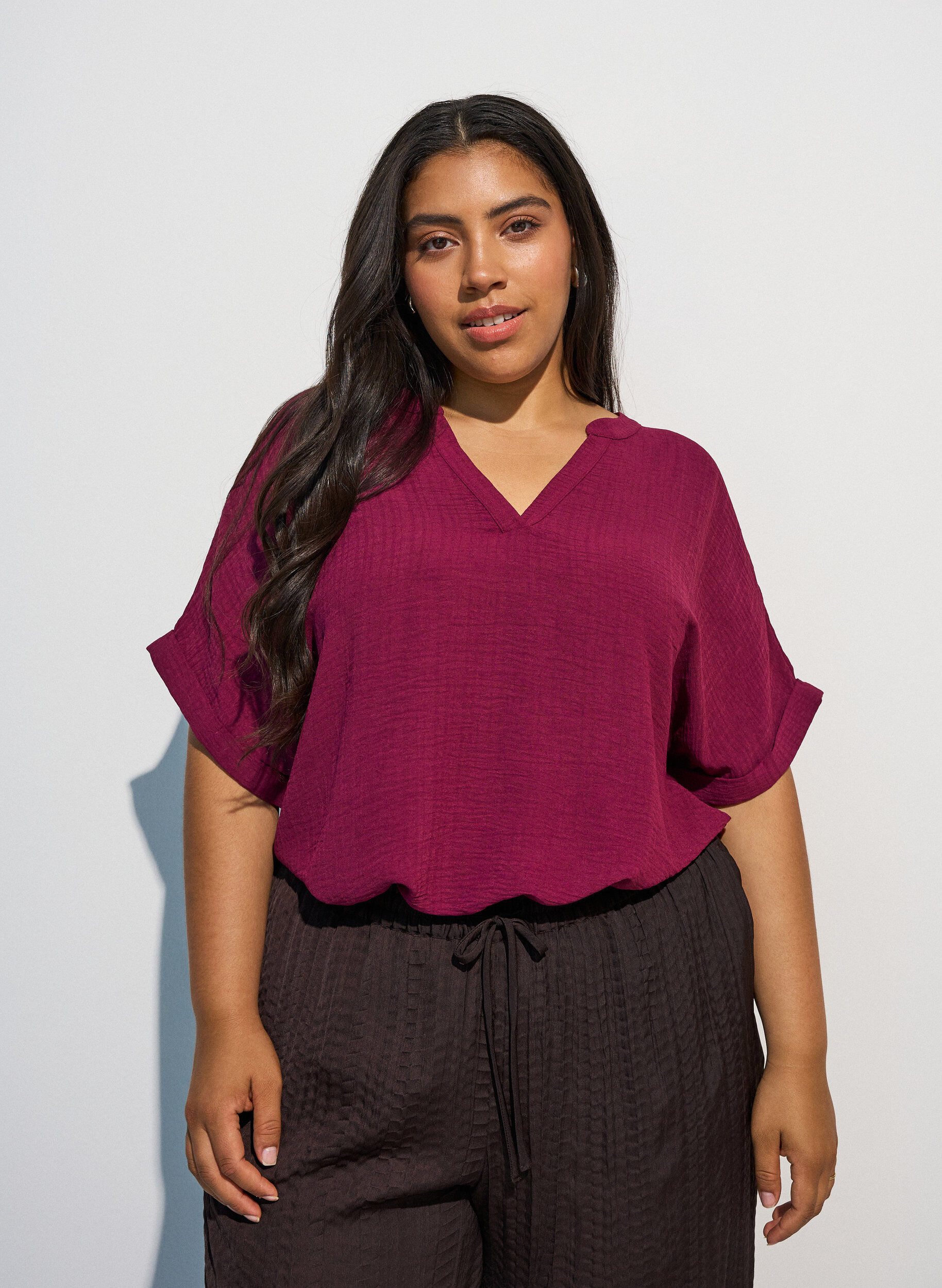 ZizziL&ouml;s blus med korta &auml;rmar, R&ouml;d, Model image number 3