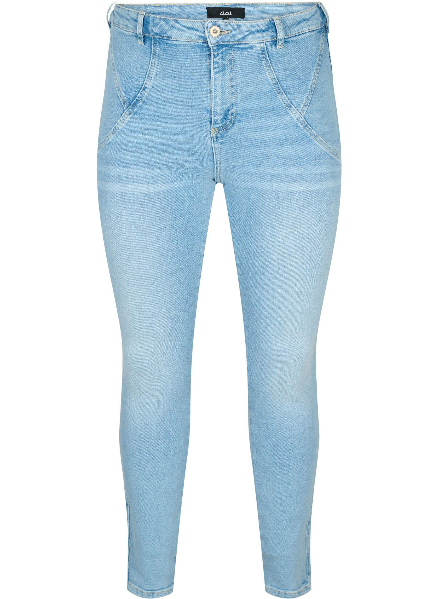 Zizzi H&ouml;gmidjade Amy jeans med super slim fit, Light blue, Packshot image number 0