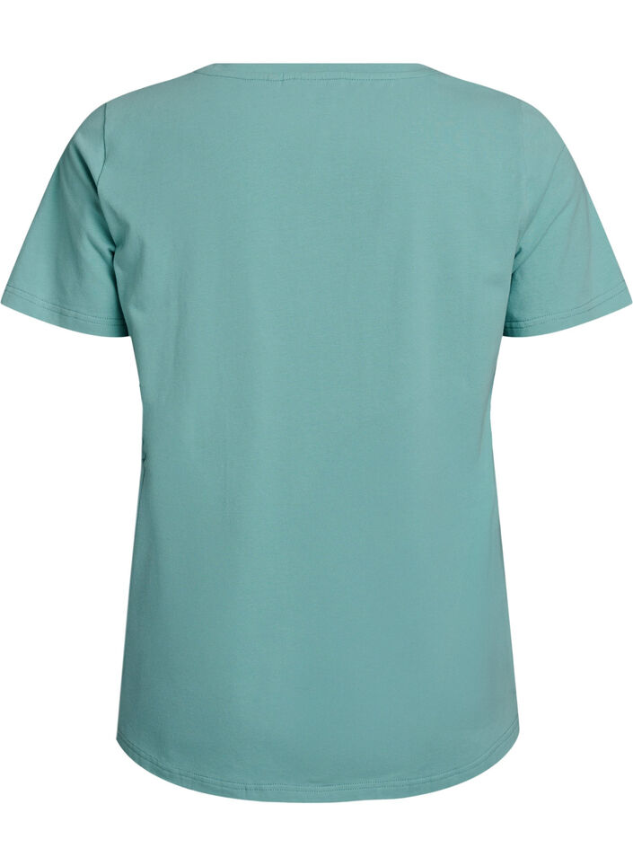 Enf&auml;rgad bas-t-shirt i bomull, Gr&ouml;n, Packshot image number 1