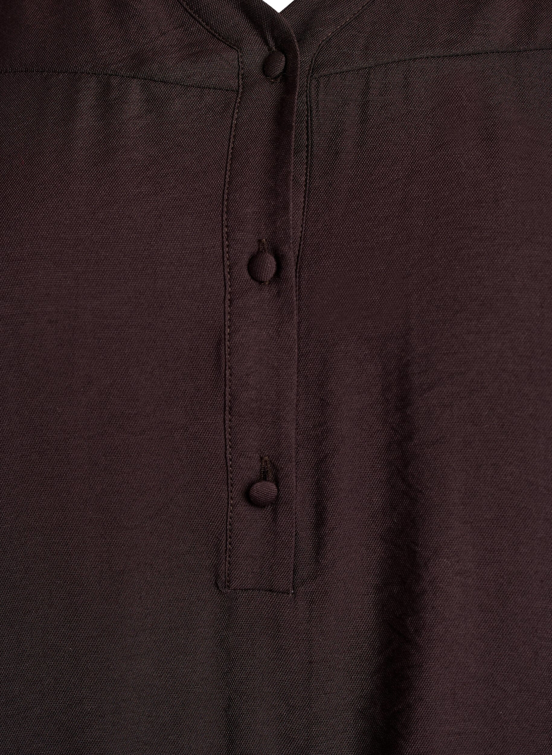 Zizzi Viskosblus med smock och rynkade detaljer, Brun, Packshot image number 2