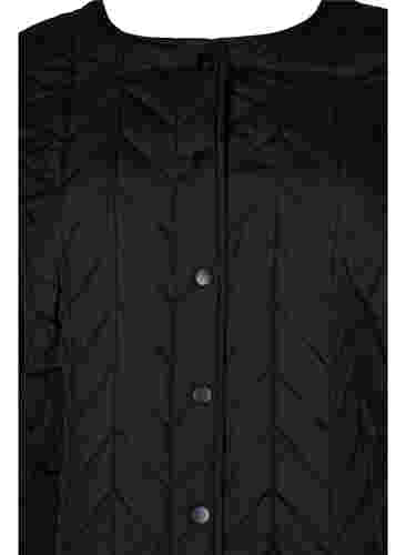 Quiltad jacka med knappar, Black, Packshot image number 2