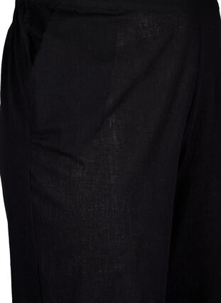 Löst sittande byxor i en lin- och bomullsblandning, Black, Packshot image number 2