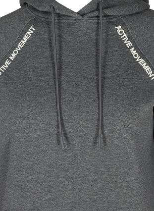 Sweatshirtsklänning med huva och ficka, Dark Grey Melange, Packshot image number 2