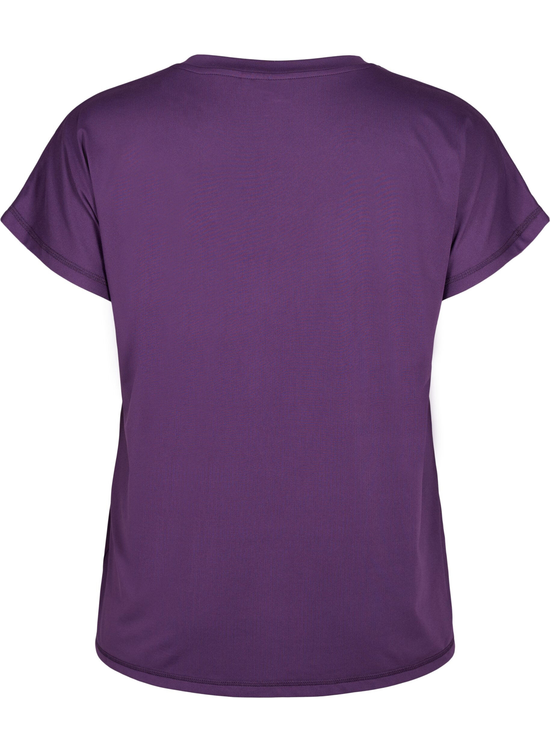 ZizziTr&auml;nings t-shirt med v-ringning och l&ouml;s passform, Lila, Packshot image number 1